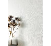 NEWROOM Papel pintado Blanco Olas del Mar Tejido no Tejido - Rayas Crema Línea Estructura Moderno