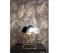 Newroom Papel Pintado Marrón Jungla Hojas de Palmera Tropical Salón | Brillo tornasolado, frondas de helecho, estilo boho botánico, diseño floral, no tejido, tonos arena y topo, dormitorio