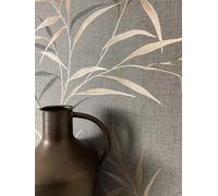 Newroom Papel Pintado Marrón No Tejido Bambú Hojas - Floral Romántico Efecto 3D Vinilo para Salón Dormitorio