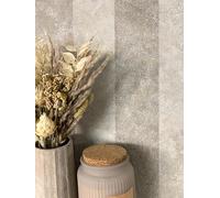 NEWROOM Papel pintado Marron Tiras Tejido no Tejido - Moderno Gris Pardo Gris Línea Casa de Campo