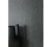 NEWROOM Papel pintado Negro Color Liso Tejido no Tejido - Moderno Antracita Purpurina Estructura Monocromo Color Liso