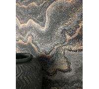 NEWROOM Papel pintado Negro Mármol Tejido no Tejido - Moderno Antracita Oro Metálico Estructura Óptica 3D