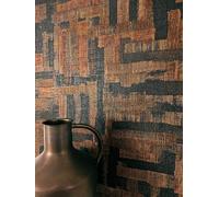 Newroom Papel Pintado Negro Marrón No Tejido Gráfico Textil - Moderno Rayas Patrón para Salón Dormitorio