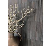 NEWROOM Papel pintado Negro Muestra Tejido no Tejido - Moderno Marron Gris Línea Curso Geometría