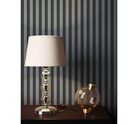 NEWROOM Papel pintado Negro Tiras Tejido no Tejido - Vintage Gris Antracita Rayas en Bloque Línea Moderno