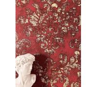 NEWROOM Papel pintado Rojo Ornamenti Tejido no Tejido - De época Rojo Vino Oro Leicht glänzend Clásico