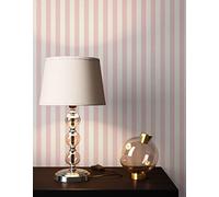 NEWROOM Papel pintado Rosa Tiras Tejido no Tejido - Vintage Blanco Rayas en Bloque Línea Romántico