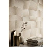 Newroom Papel Pintado Tejido No Tejido Beige Geometrico Grafico para Salon y Dormitorio - Moderno Crema Vinilo Estructurado Mural Decorativo Made in Germany 10,05x0,53m