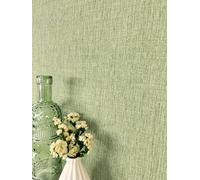 NEWROOM Papel pintado Verde Color Liso Tejido no Tejido - Moderno Estructura Look de lino Color Liso