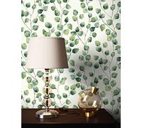 Newroom Papel Pintado Verde Hojas Eucalipto Jungla Salón Dormitorio | Acuarela botánica, tonos salvia y bosque, acabado mate, floral tropical, decoración cocina recibidor