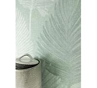 Newroom Papel Pintado Verde No Tejido Hojas de Palmera - Tropical Salvia Selva Brillante para Salón Dormitorio