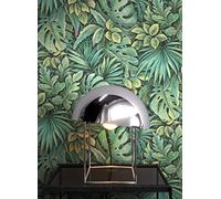 Newroom papel pintado verde selva tropical hojas monstera para salón | palmeras, helechos y follaje denso, estilo botánico urban jungle, papel pintado floral no tejido, dormitorio y comedor