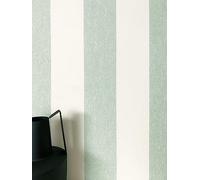 NEWROOM Papel pintado Verde Tiras Tejido no Tejido - Moderno Blanco Línea Casa de Campo