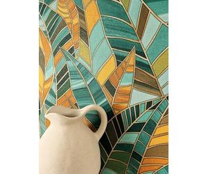Newroom Papel Pintado Verde Vinilo Hojas de Palmera - Tropical Selva Hojas Papel Pared para Salón Dormitorio
