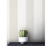 Newroom Tapete Beige Vlies Streifen - Landhaus Modern Blockstreifen Linien für Wohnzimmer Schlafzimmer