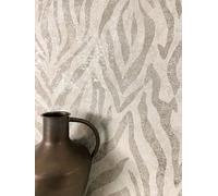 Newroom Tapete Beige Vlies Zebrastreifen - Modern Animal-Print Streifenmuster für Wohnzimmer Schlafzimmer