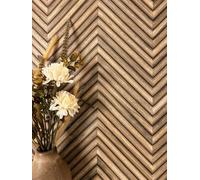 Newroom Tapete Braun Vlies Holzoptik - Modern Boho Fischgrätenmuster Paneele für Wohnzimmer Schlafzimmer