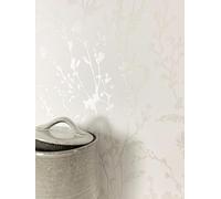Newroom Tapete Creme Vlies Blumentapete - Modern Glamour Blumen Äste Zweige für Schlafzimmer Wohnzimmer