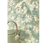 Newroom Tapete Grün Vlies Blumentapete - Vintage Floral Blätter Blüten für Wohnzimmer Schlafzimmer