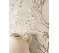 Newroom Tapete Hellgrau Vliestapete Grafik - Mustertapete Modern Beige Gold Linien Leicht glänzend Glanztapete Grafisch Abstrakt Floral inkl. Tapezier-Ratgeber