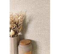Newroom Tapete Taupe Vlies Textiloptik - Modern Unifarbe Strukturtapete 3D Optik für Wohnzimmer Schlafzimmer