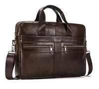 newsbirds 15,6 Pulgadas Maletín Hombres Documentos Cuero Bolsa de Hombro Portátil Bolso Bandolera Hombre Bolso Hombre Portadocumentos Hombre Cuero Bandolera de Trabajo, 3316 Braun
