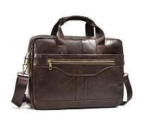 newsbirds 15,6 Pulgadas Maletín Hombres Documentos Cuero Bolsa de Hombro Portátil Bolso Bandolera Hombre Bolso Hombre Portadocumentos Hombre Cuero Bandolera de Trabajo, 3317 Braun