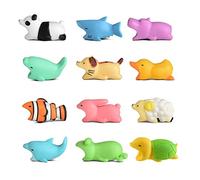 Newseego Cable Protector Cargador Cable Chewers Cable Cute Animal Bite Cable Protector - 12 Pack (Tiburón, Panda, Pez Payaso, Pato, Gatito, Tortuga, Hipopótamo, Conejo, Oveja, Delfín, Rana, Manatí)