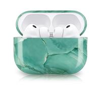 Newseego Funda Dura de PC Compatible con AirPods Pro 3ª Generación 2025, Diseño de Mármol de Moda para Niñas y Mujeres Carcasa Protectora a Prueba de Golpes para Apple AirPods Pro 3 Gen-Verde