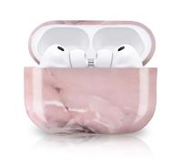 Newseego Funda Dura de PC Compatible con AirPods Pro 3ª Generación 2025, Diseño de Mármol de Moda para Niñas y Mujeres Carcasa Protectora a Prueba de Golpes para Apple AirPods Pro 3 Gen-Rosa Claro