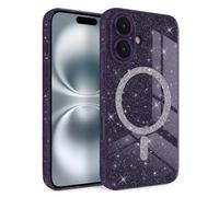 Newseego Funda Magnética para iPhone 16 [Compatible con Magsafe], Brillo Claro Chicas Cámara de Pantalla a Prueba de Golpes Protección Carcasa a Prueba de Polvo para iPhone 16-Púrpura