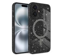Newseego Funda Magnética para iPhone 16 [Compatible con Magsafe], Brillo Claro Chicas Cámara de Pantalla a Prueba de Golpes Protección Carcasa a Prueba de Polvo para iPhone 16-Negro