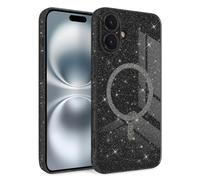 Newseego Funda Magnética para iPhone 16 Plus [Compatible con Magsafe], Brillo Claro Chicas Cámara de Pantalla a Prueba de Golpes Protección Carcasa a Prueba de Polvo para iPhone 16 Plus-Negro