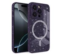 Newseego Funda Magnética para iPhone 16 Pro [Compatible con Magsafe], Brillo Claro Chicas Cámara de Pantalla a Prueba de Golpes Protección Carcasa a Prueba de Polvo para iPhone 16 Pro-Púrpura