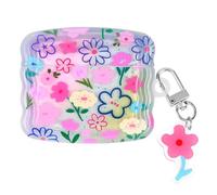 Newseego Funda para Airpods 3 Gen, Diseño de Estampado Floral Lindo y Colorido con Llavero de Flor para Niñas y Mujeres Carcasa de TPU Suave a Prueba de Golpes para Airpods 3 Generación