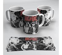 newseny ACDC Taza para fans de la música rock. Colección taza grupo de rock AC/DC. Cerámica 350ml (ACDC 03)