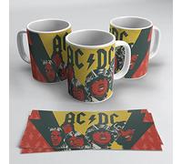 newseny ACDC Taza para fans de la música rock. Colección taza grupo de rock AC/DC. Cerámica 350ml (ACDC 02)