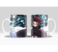 newseny Demon Slayer Taza regalo para fans anime manga de Kimetsu no Yaiba Tanjiro | Cerámica 355ml (Tanjiro Azul)