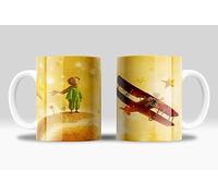 newseny EL PRINCIPITO Taza regalo para Adultos - Taza El principito con avión (fondo Amarillo) | Cerámica 355ml