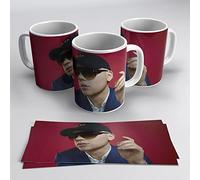 newseny MERCH BIZARRAP - Taza de Bizarrap - Mejor regalo para fans de Bizarrap (Cerámica 320ml BZRP) (Rojo)