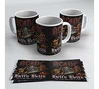 newseny Taza ACDC Hells Bells. Regalo Rockero para fans de ACDC. Taza grupo de música rock. Cerámica 350ml