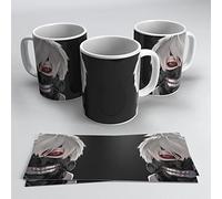 newseny Taza Anime de Tokyo Ghoul - Ken Kaneki - Cerámica 355ml (Ken Kaneki-Ojo rojo)