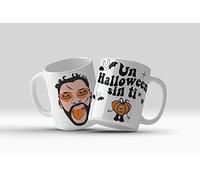 newseny Taza Bad Bunny y si el dia se pone feo tu me lo haces bonito - Regalo para fans de Bad Bunny (halloween_cara_sinti)