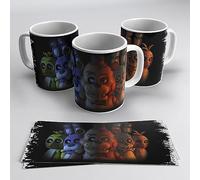 newseny Taza de Five nights at freddys taza regalo de: Nightmare Freddy, Bonnie, Toy Freddy,etc | Cerámica 355ml (Five nights at freddys Negra)
