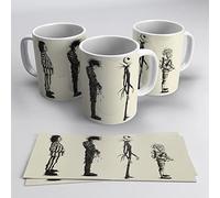 newseny Taza de Jack Skellington, Chaplin, Edward Scissorhands y The Alien From Mars Attacks