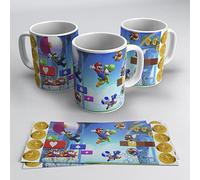 newseny Taza de Luigi Bros - 320ml Cerámica (Merch de Luigi Bros, Hermano de Mario Bros) (Juego)