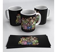 newseny Taza de Luigi, Mario Bros y sus amigos - Taza Luigi Ceramica 320ml (Negro)