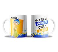 newseny Taza Del Revés 2 con Todos los Personajes y Emociones- ¡Imprescindible para Fans! ¡Regalo para niños y niñas! 350ml Cerámica (Alegria)