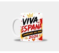 newseny Taza España Campeones del Mundo 2026 | Taza Cerámica 330 ml | Diseño Original Viva España | Regalo para Aficionados al Fútbol | Apta para Microondas y Lavavajillas