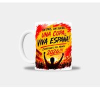 newseny Taza España Campeones del Mundo 2026 | Taza Cerámica 330 ml | Diseño Original Viva España | Regalo para Aficionados al Fútbol | Apta para Microondas y Lavavajillas